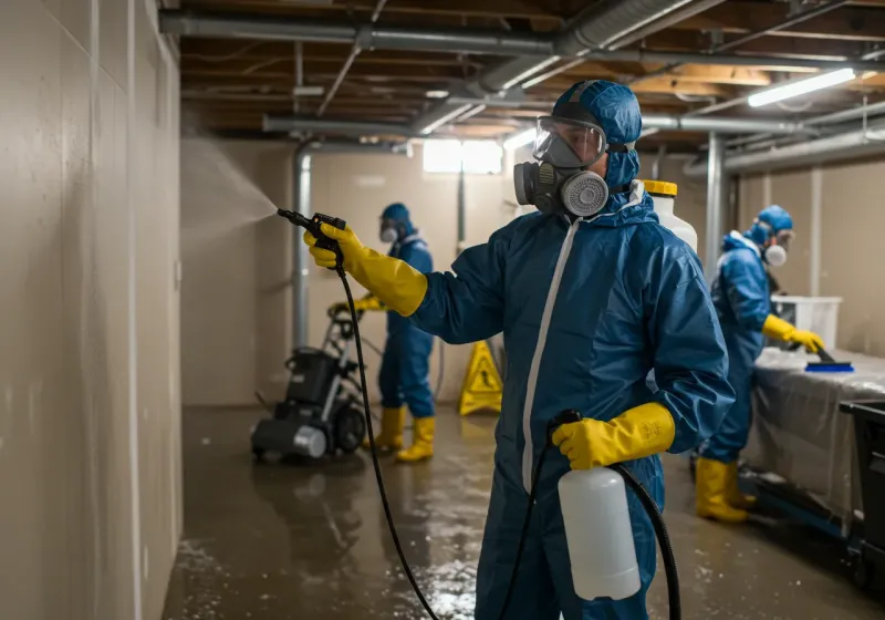 Basement Sanitization and Antimicrobial Treatment process in Montauk, NY